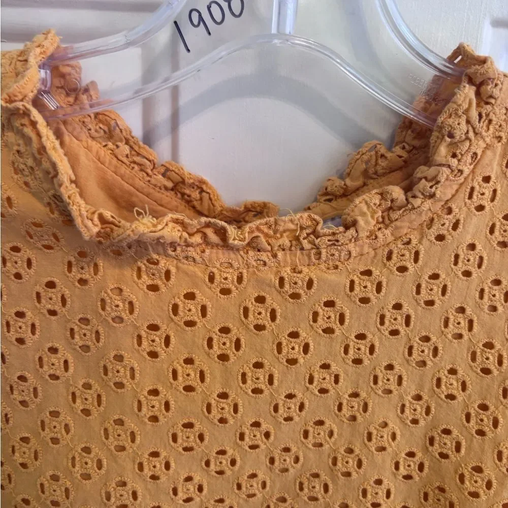 J. Crew Women’s Golden Yellow Eyelet Blouse